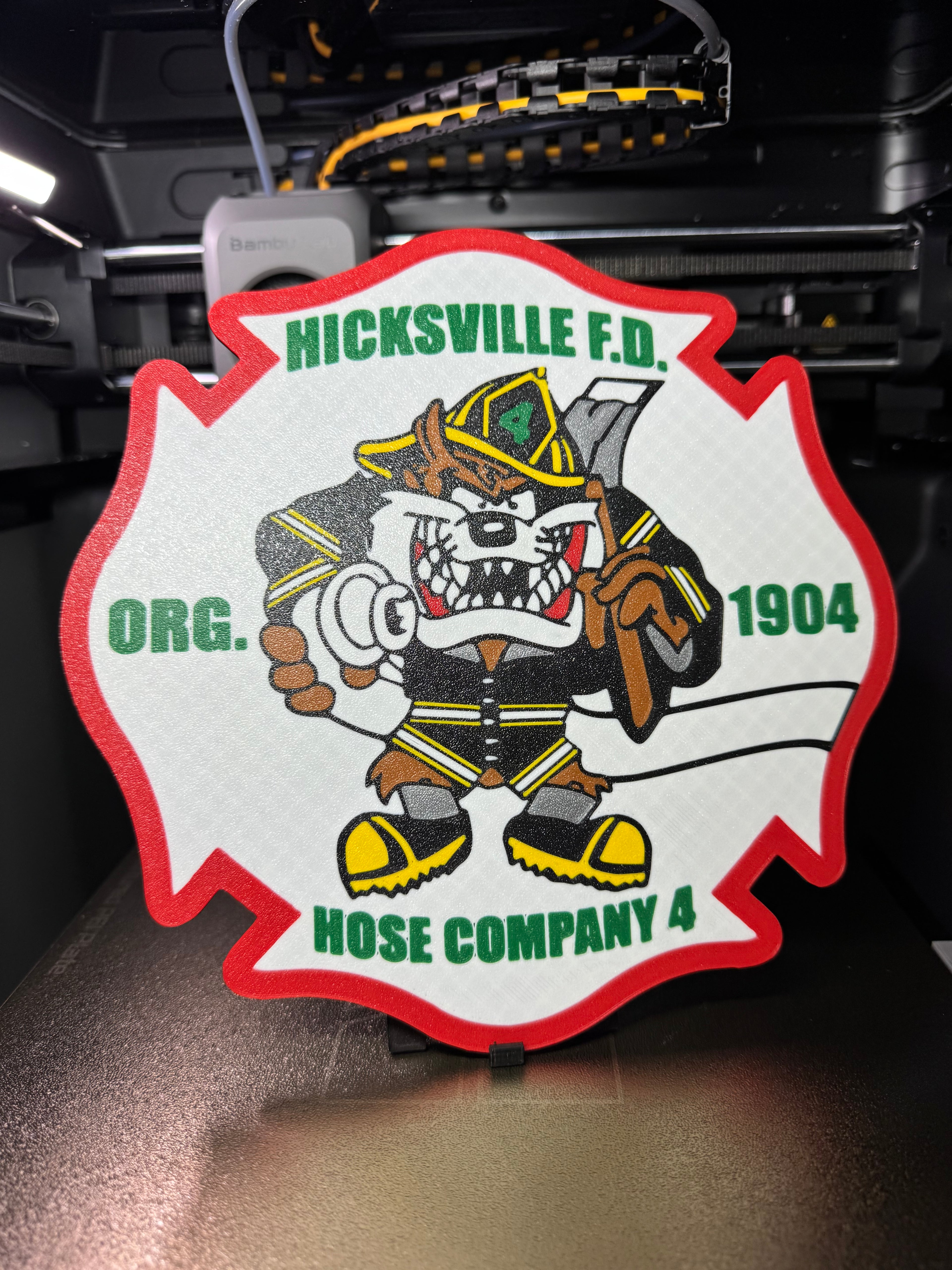 Hicksville Fire Department 3D Printed Display Plaque