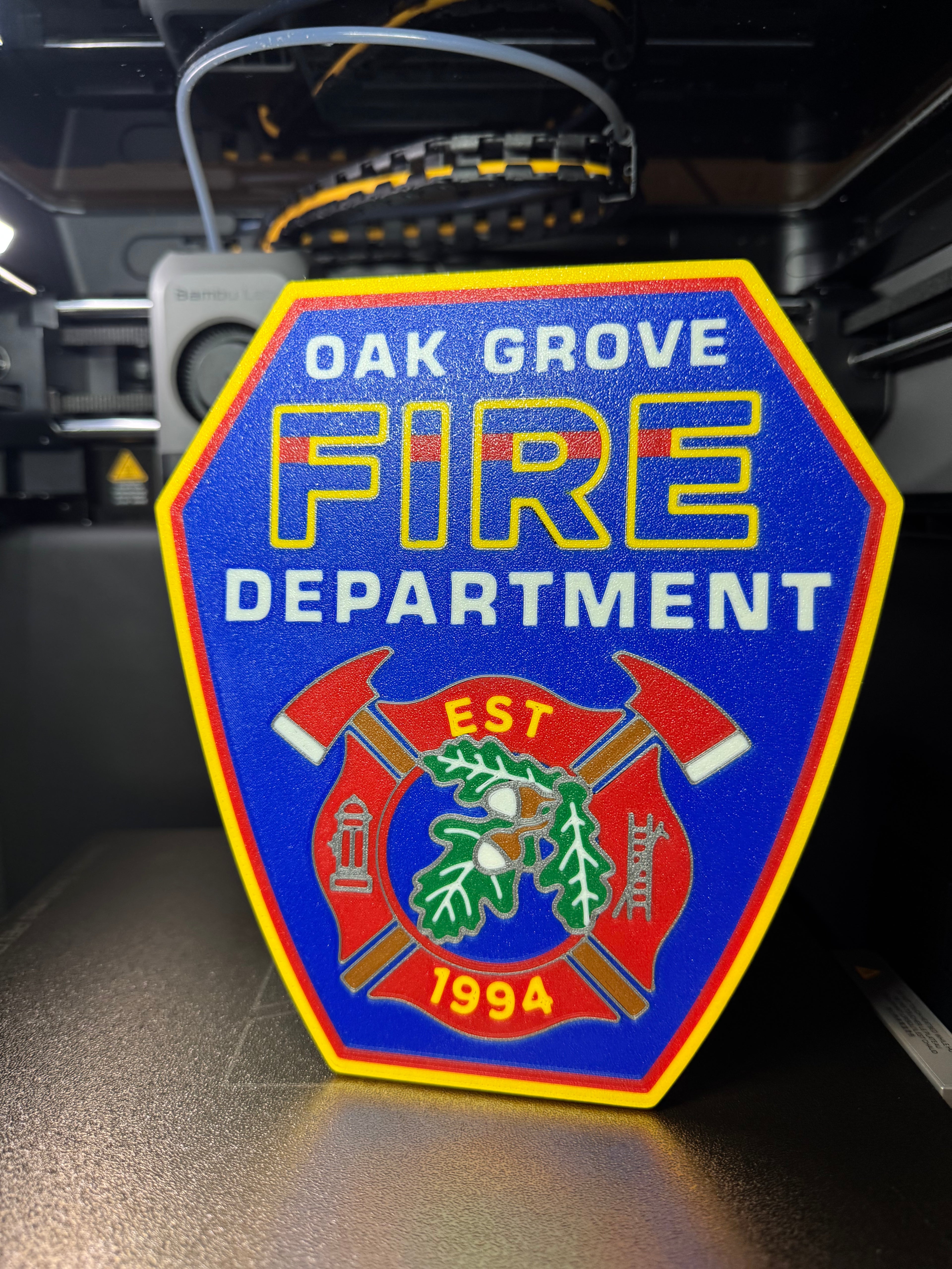 Oak Grove Fire Department 3D Printed Display Plaque