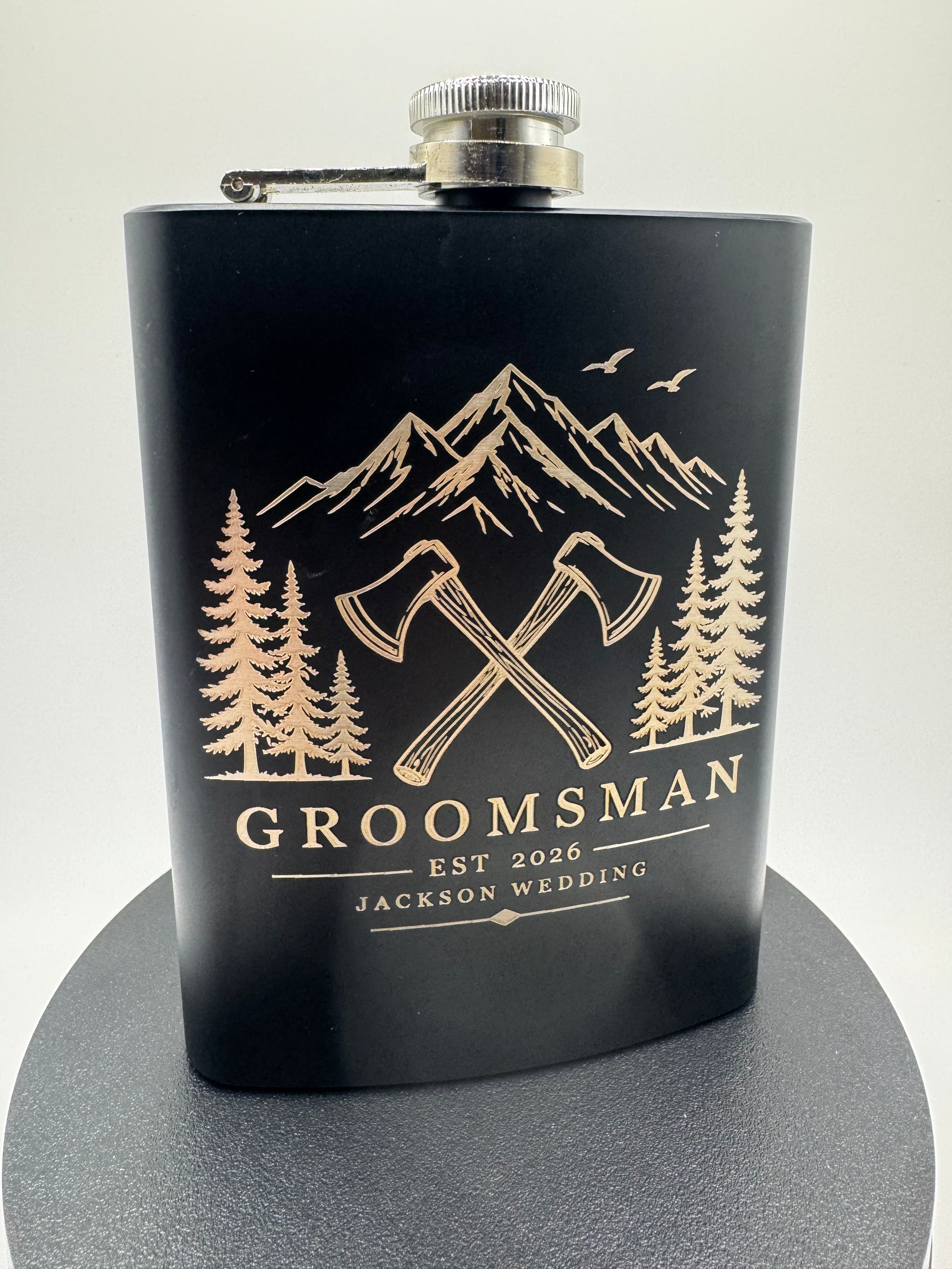 Custom Engraved Groomsman Whiskey Flask